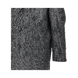 Herringbone wool midi coat