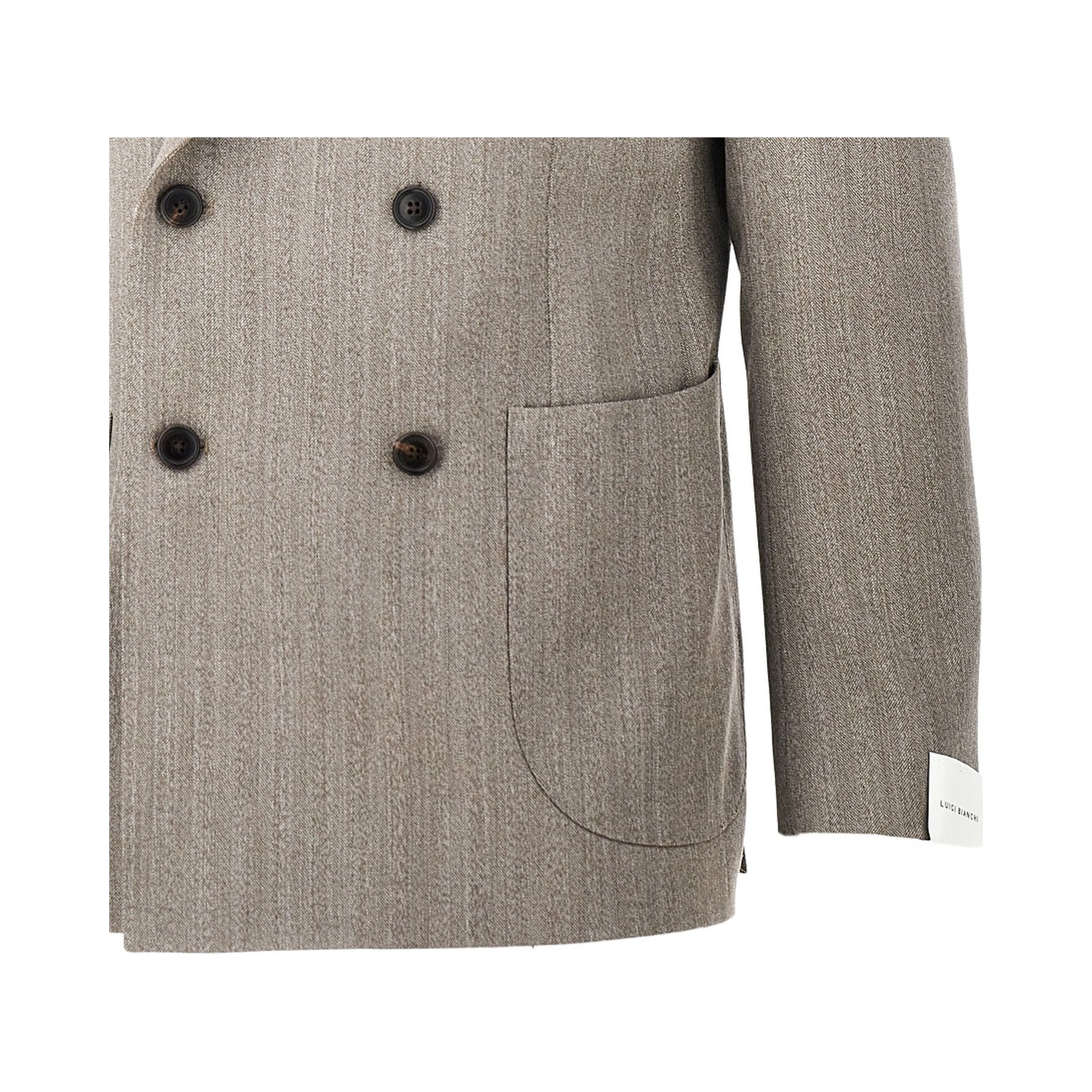 Herringbone wool double-breasted jacket