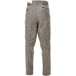 Pleated chevron wool pants