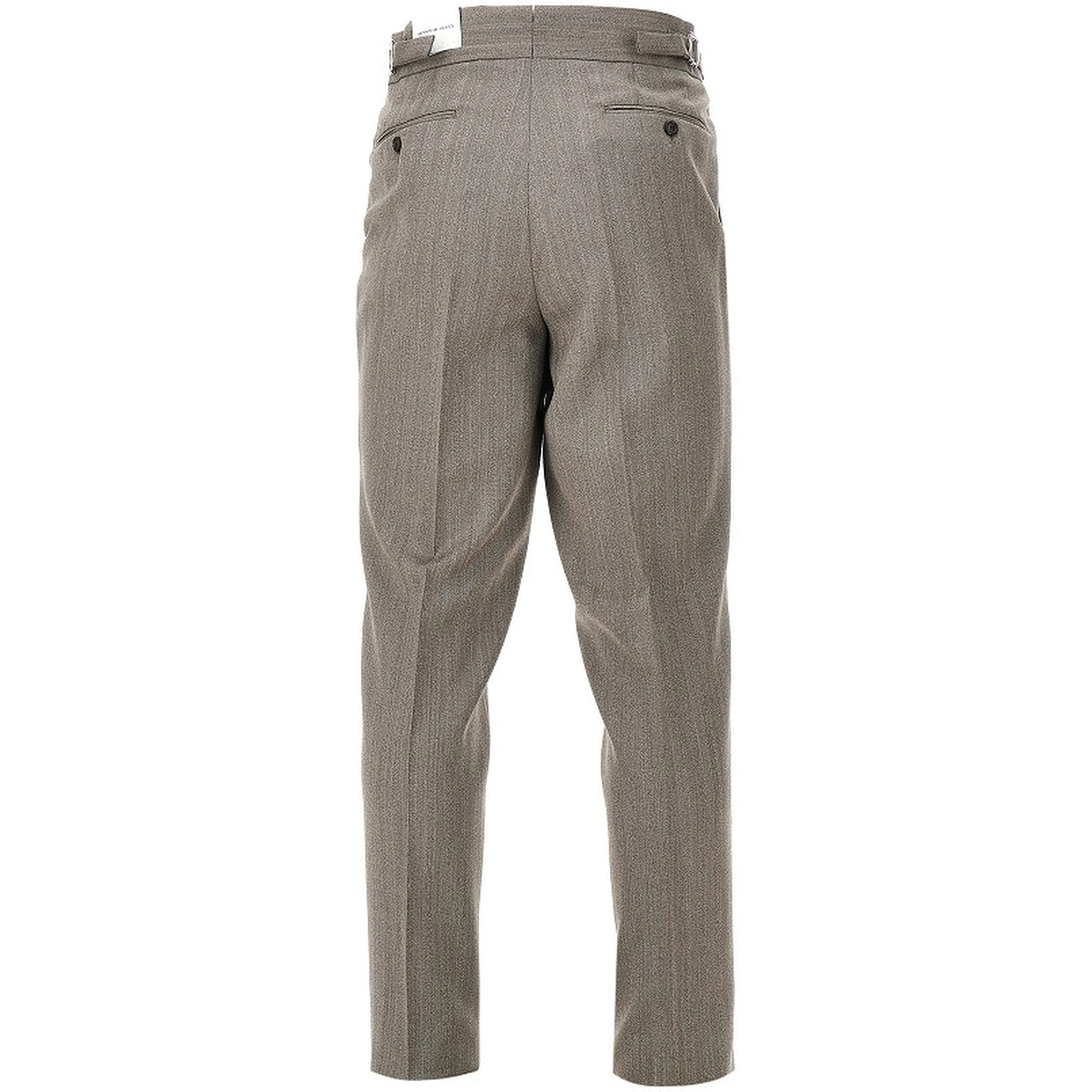 Pleated chevron wool pants