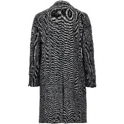 Herringbone wool midi coat