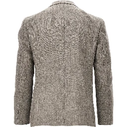 Herringbone wool double-breasted jacket
