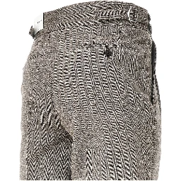 Pleated chevron wool pants