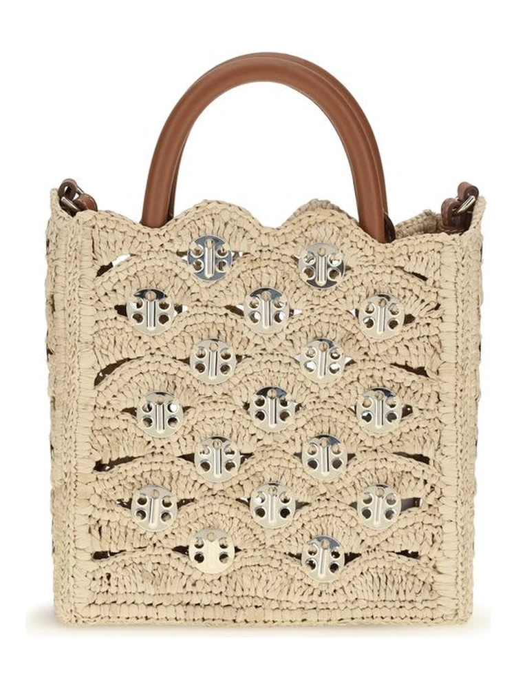 Beige Raffia Shoulder Bag