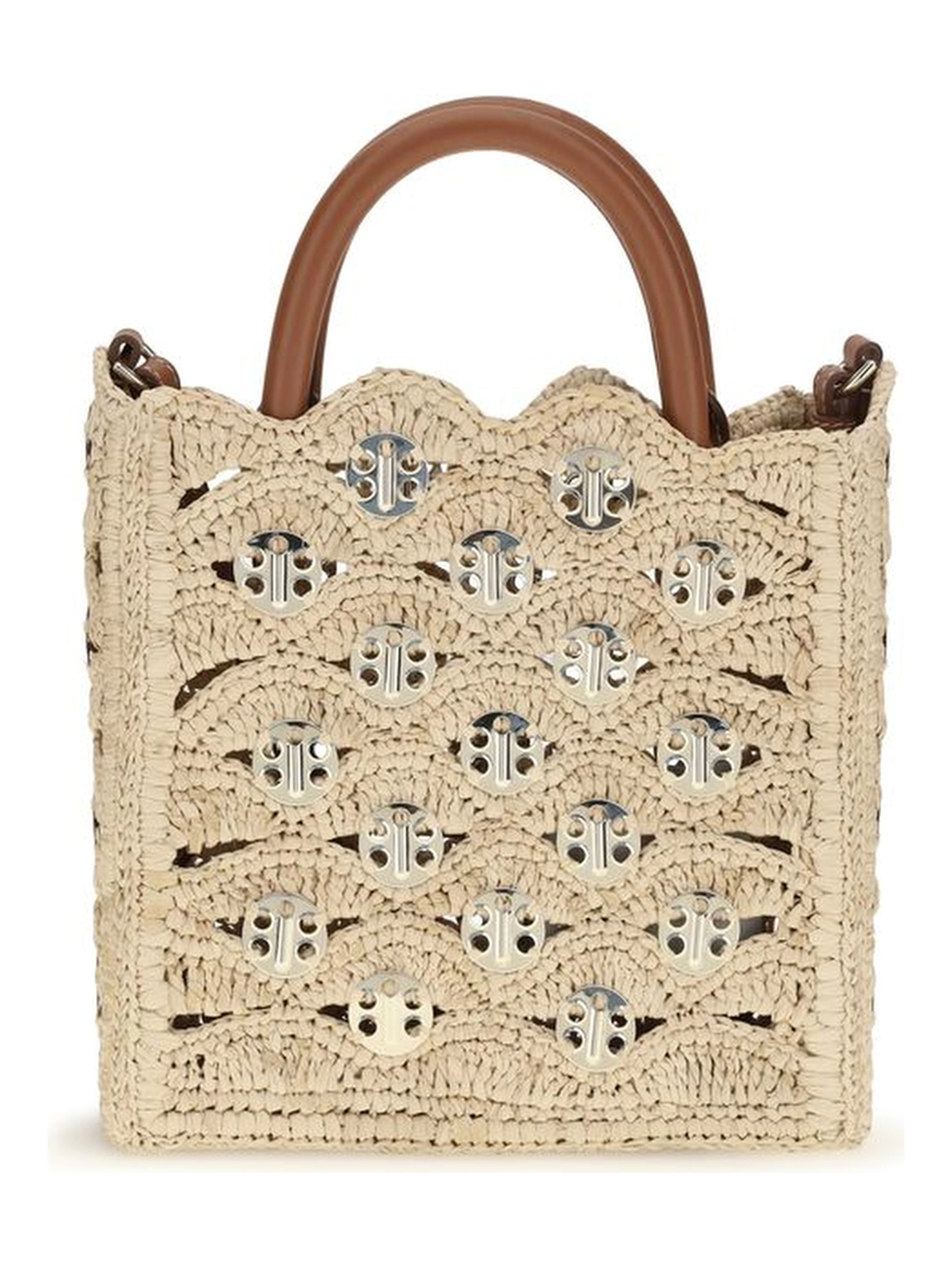 Beige Raffia Shoulder Bag