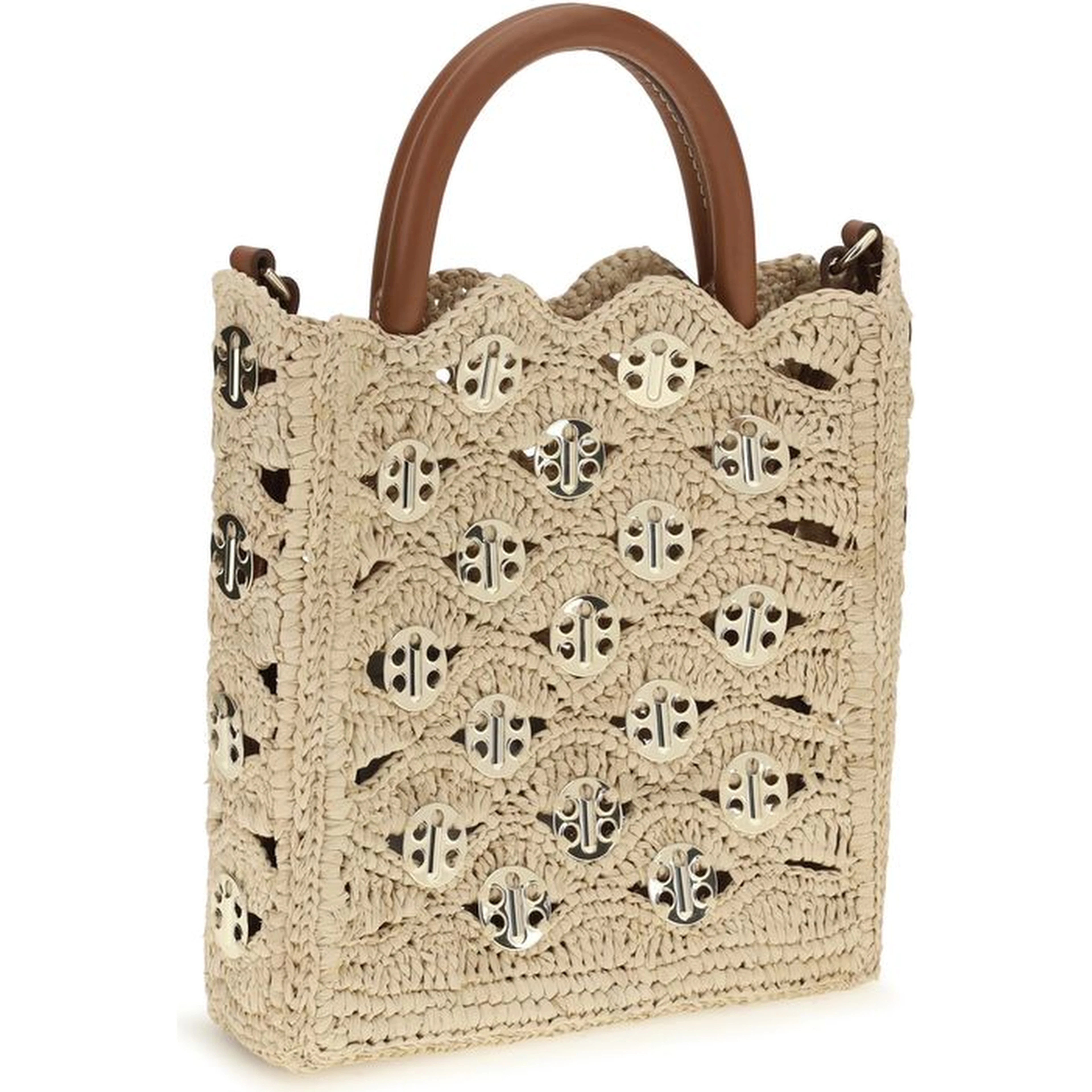 Beige Raffia Shoulder Bag