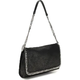Black Polyester Shoulder Bag