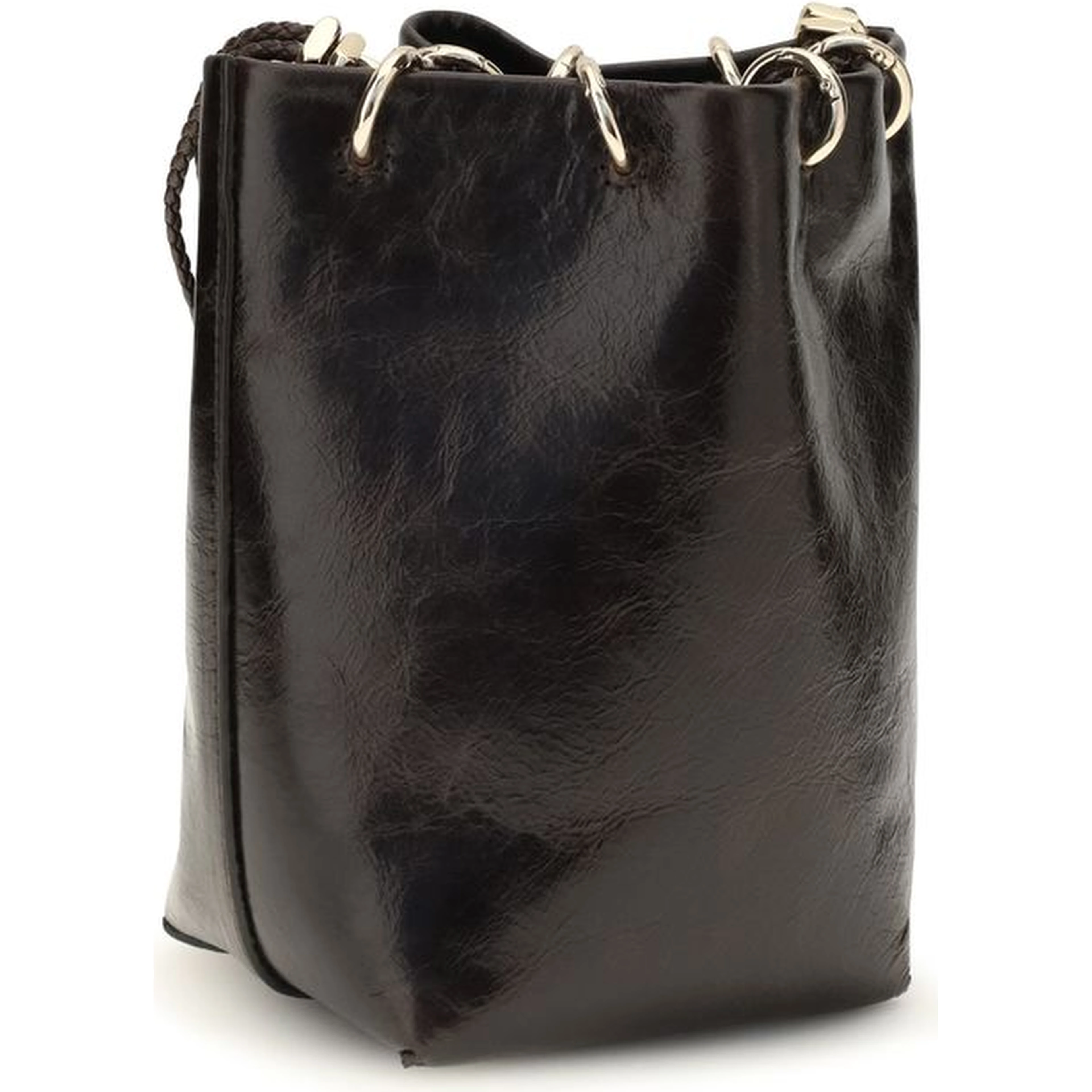 Black Calf Leather Bos Taurus Backet Bag