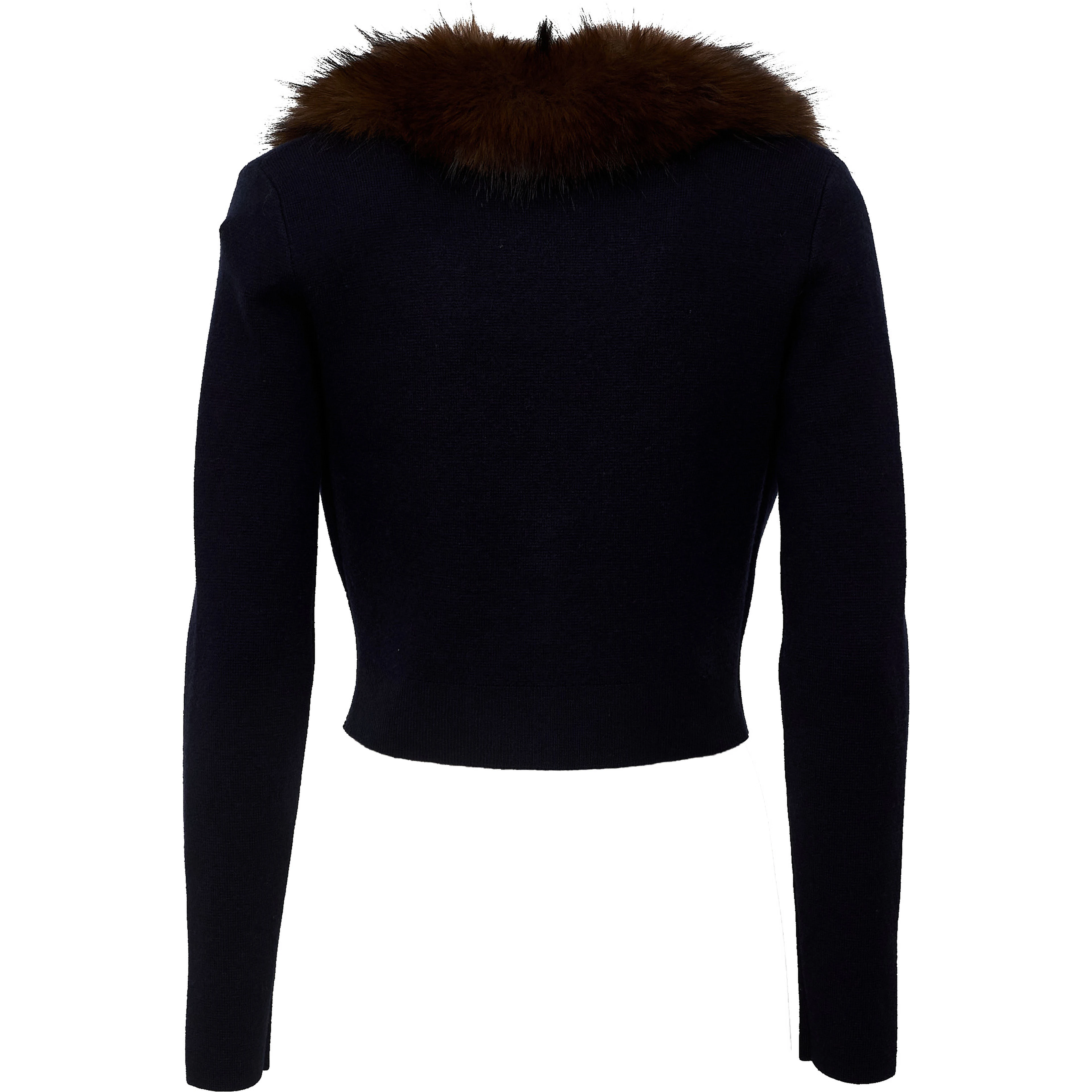 Navy Faux Fur Knit Cardigan
