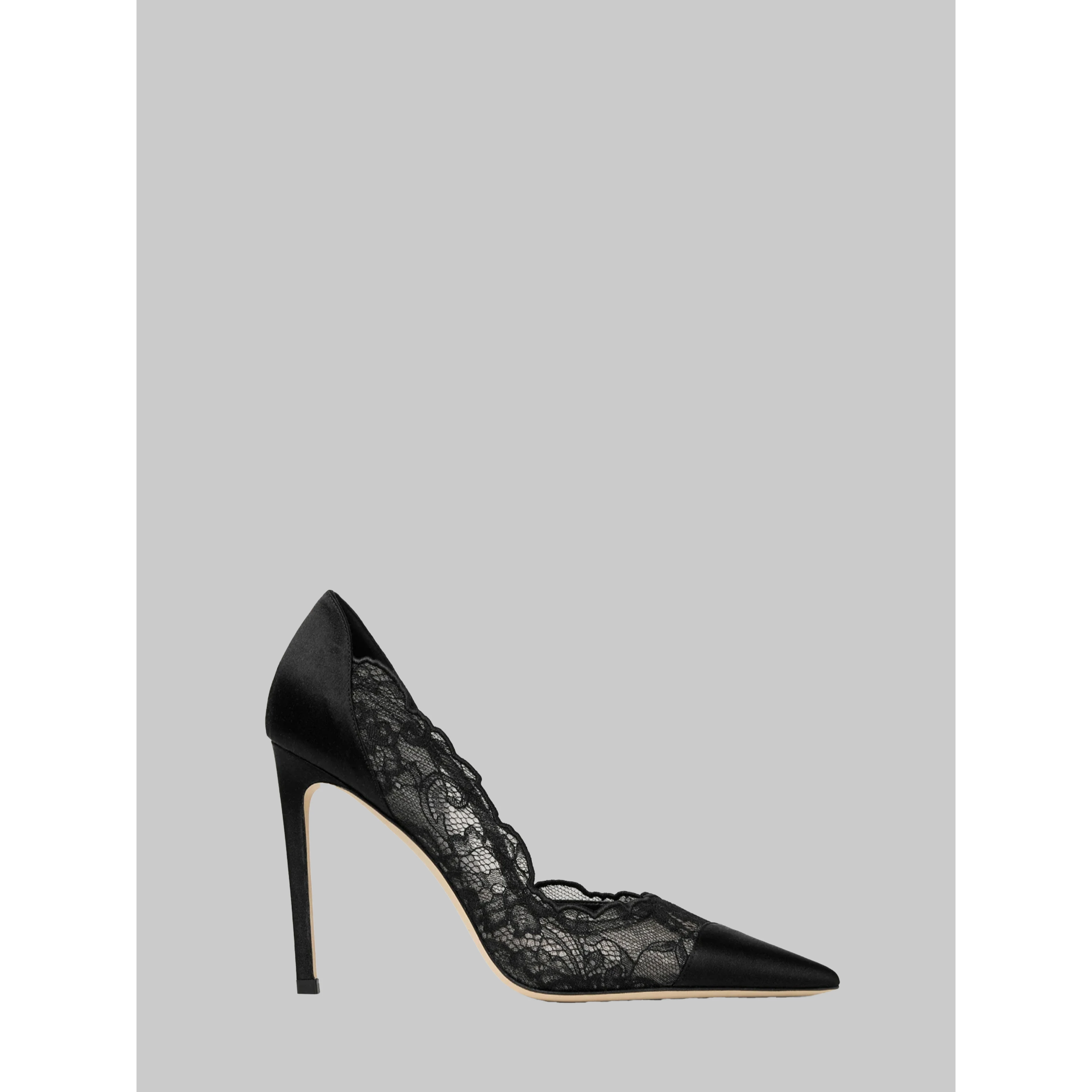 Brigitte 100 pumps in lace and satin