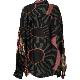 Casia Bis Shirt Marbled Clay Border Print Fluid Viscose Twill
