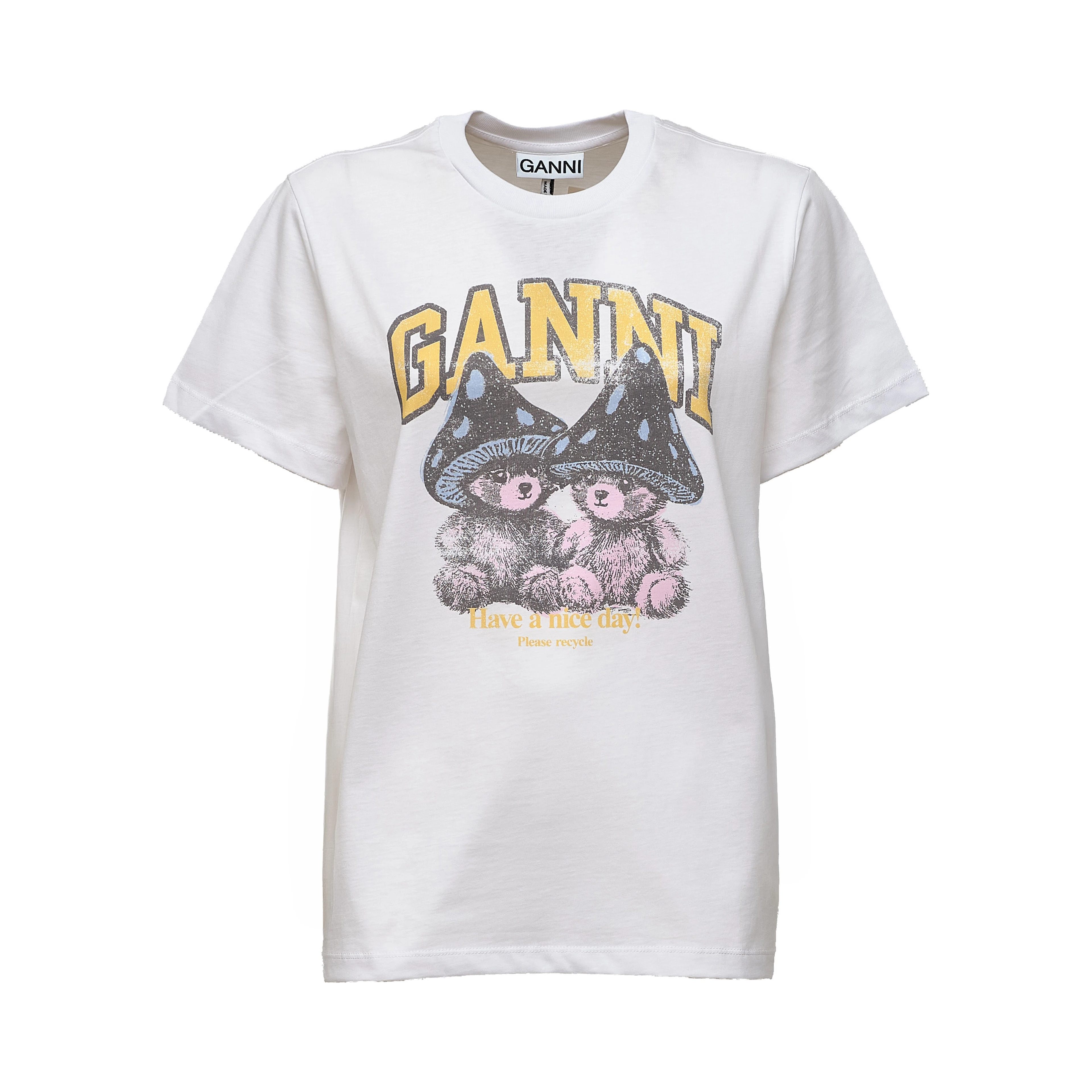 Basic Cotton Relaxed T-Shirt Teddy Mushrooms