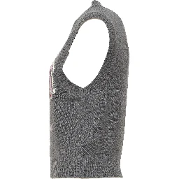 Graphic Wool Vest Flowers