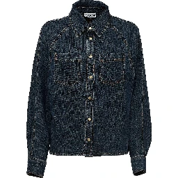 Slub Mix Denim Batwing Shirt