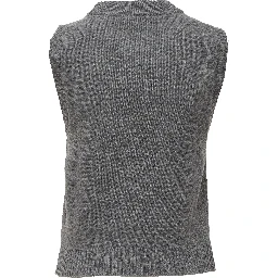 Graphic Wool Vest Flowers
