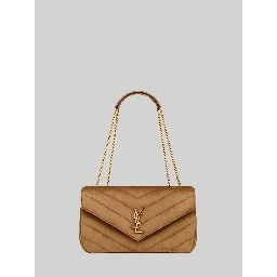 Medium Loulou bag in matelassé suede