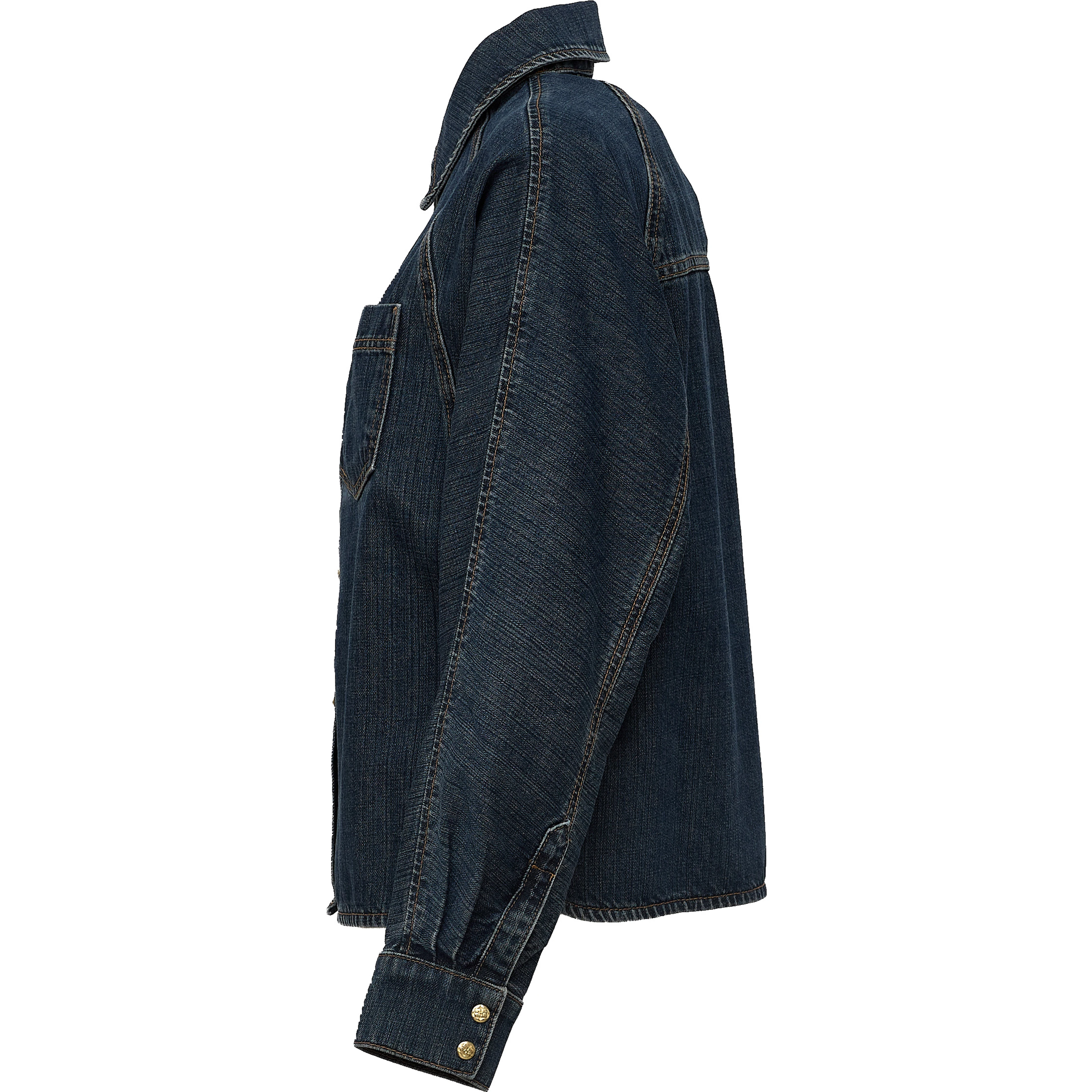 Slub Mix Denim Batwing Shirt