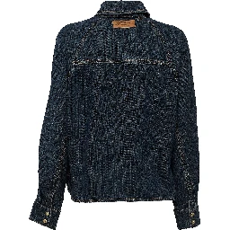 Slub Mix Denim Batwing Shirt