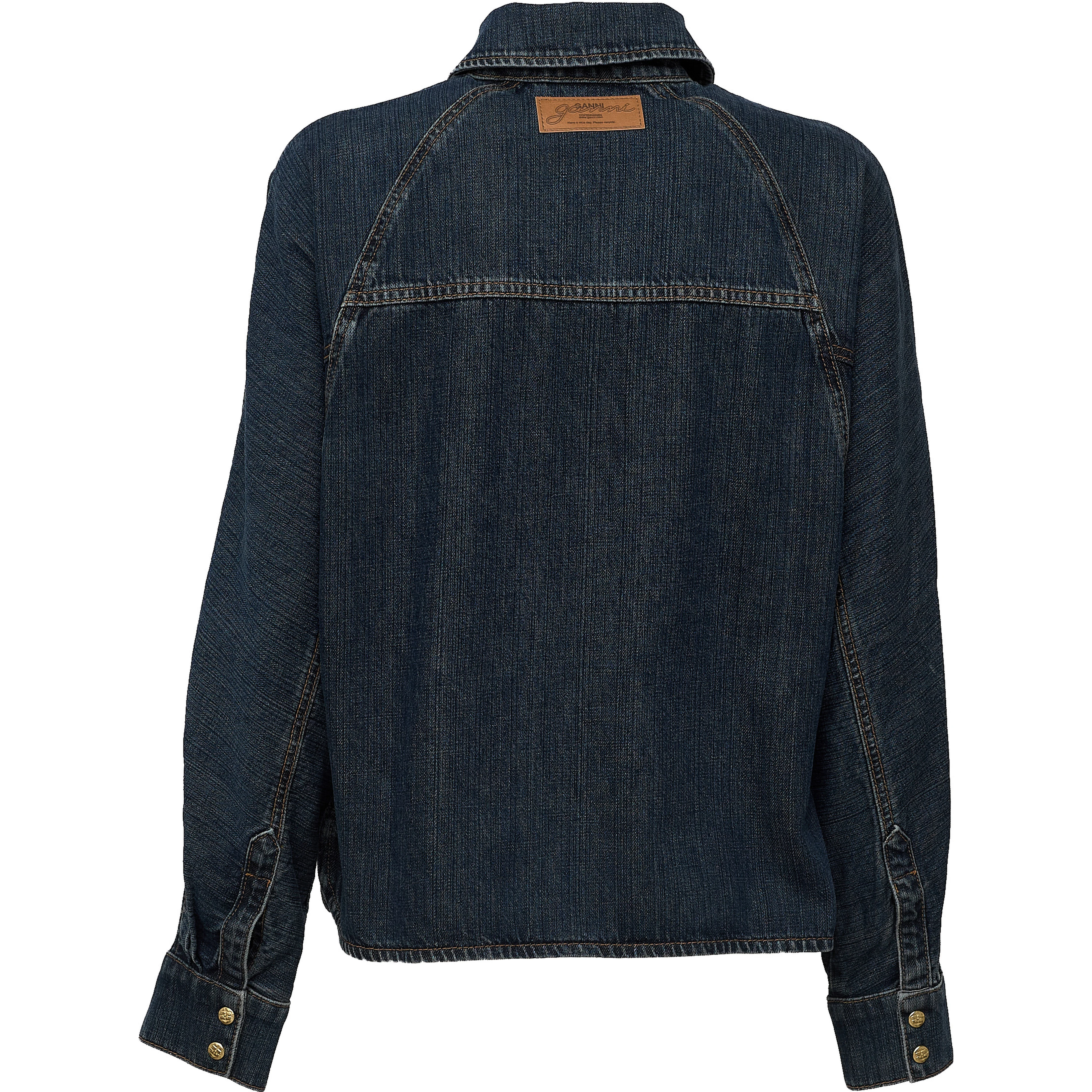 Slub Mix Denim Batwing Shirt