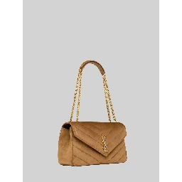 Medium Loulou bag in matelassé suede