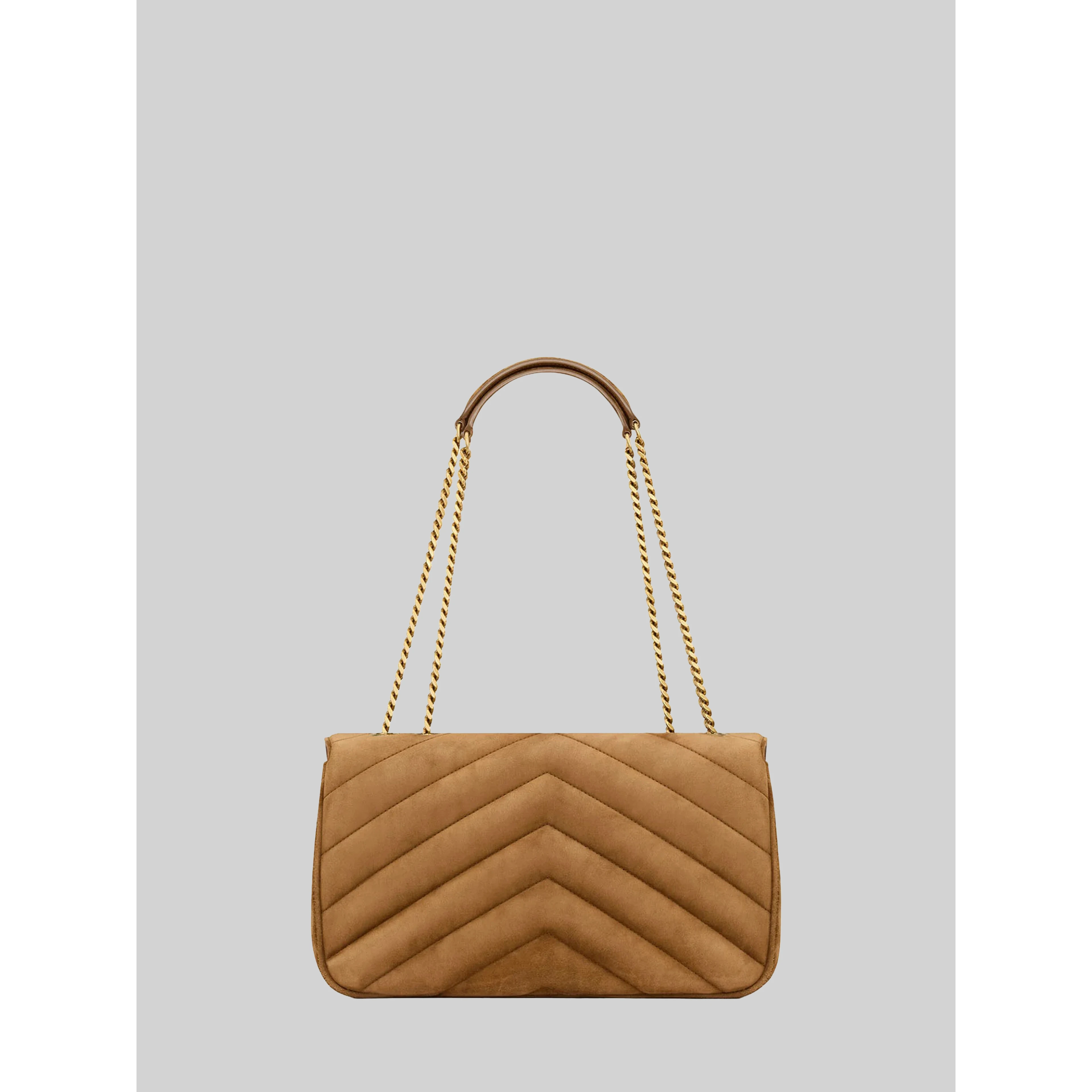 Medium Loulou bag in matelassé suede