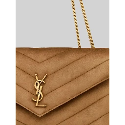 Medium Loulou bag in matelassé suede