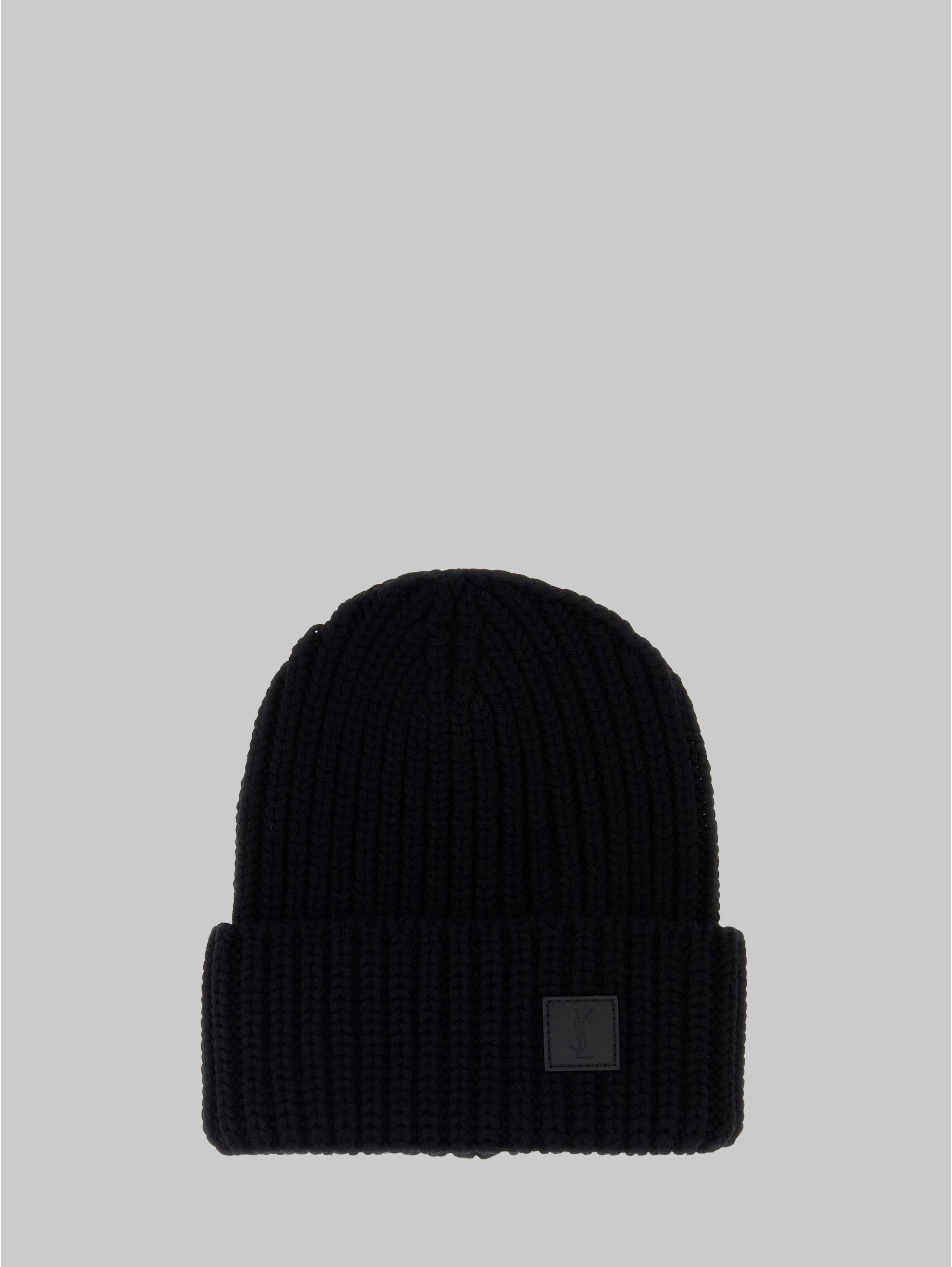 Black knitted beanie