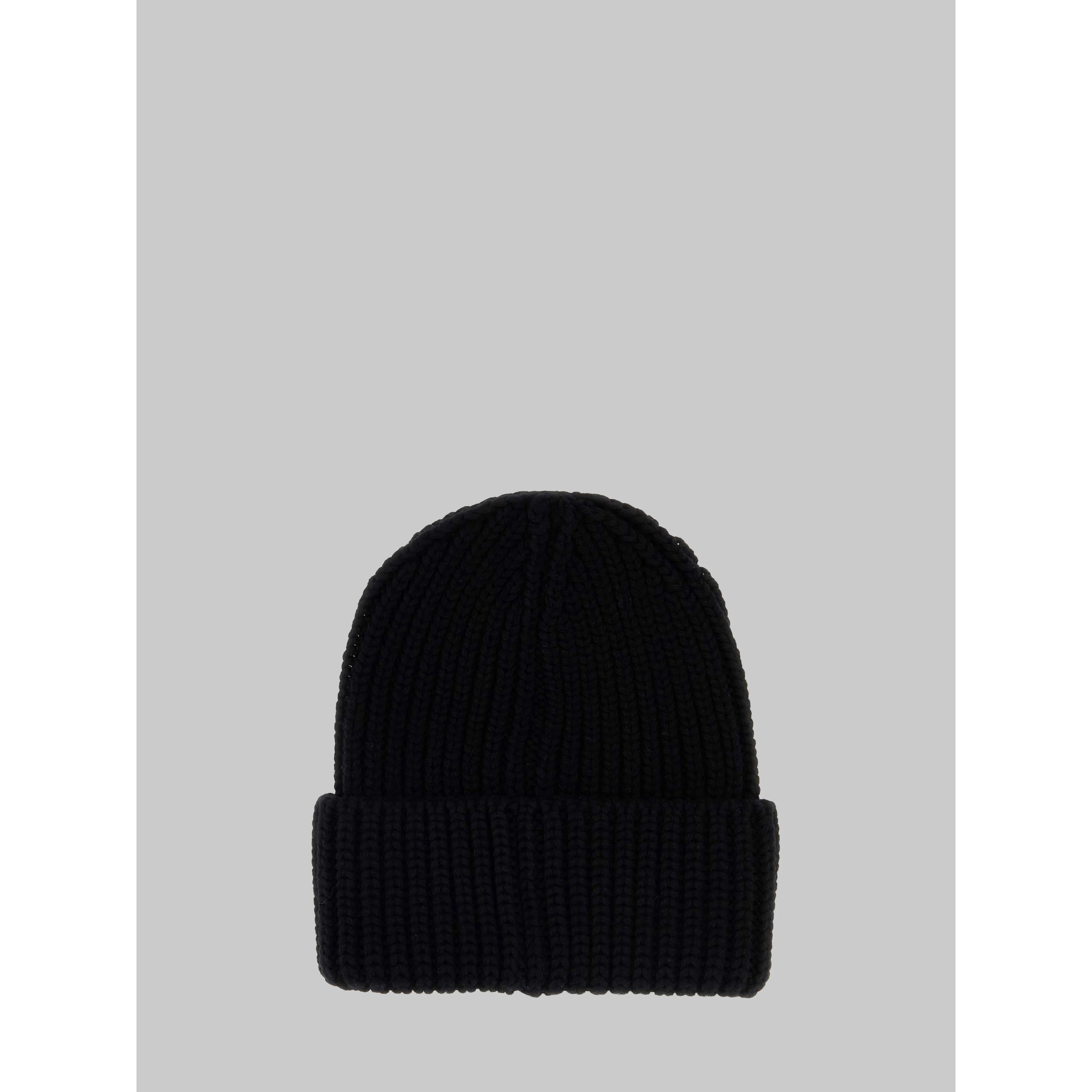 Black knitted beanie