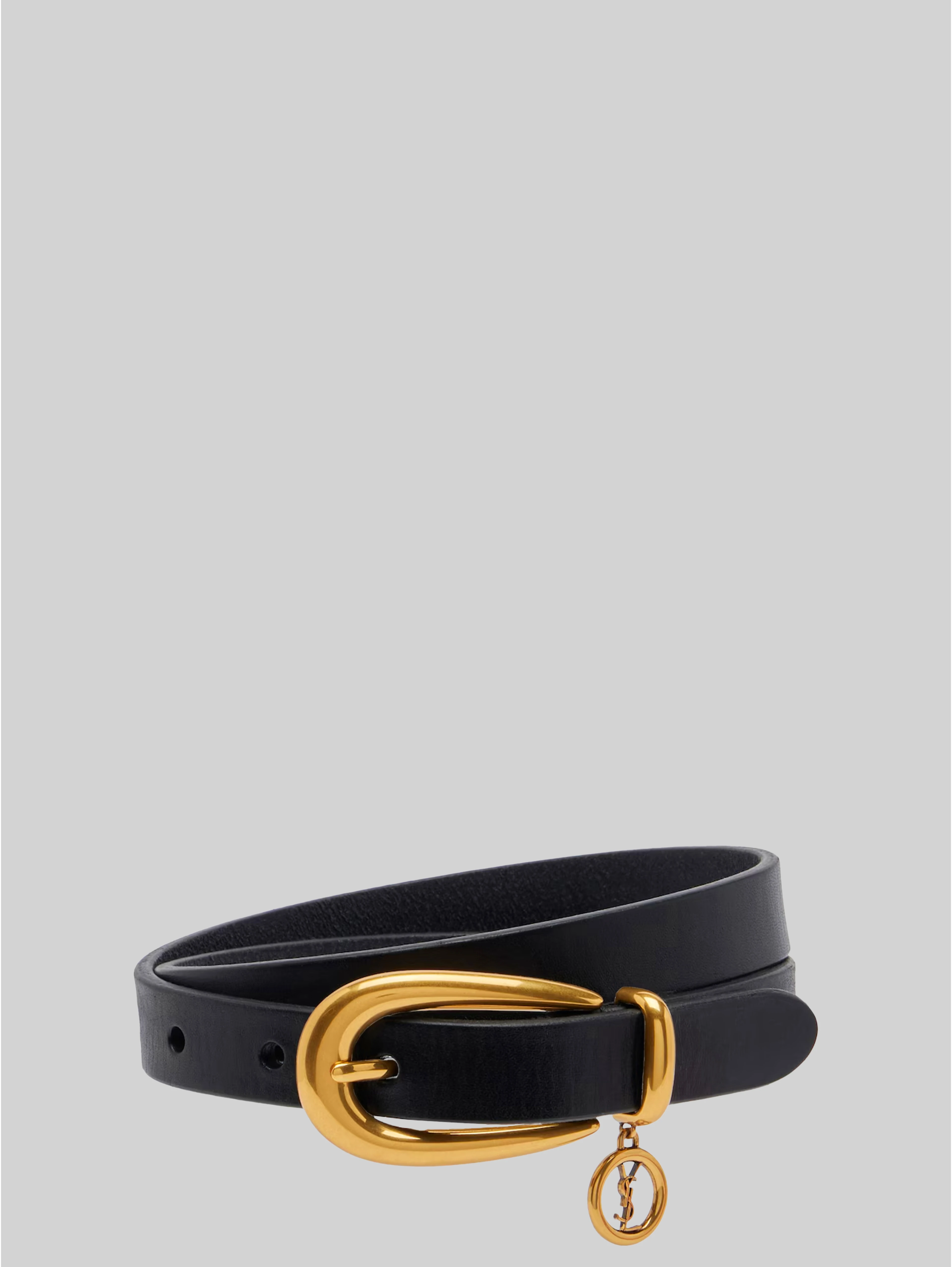 Thin Cassandre belt in black leather