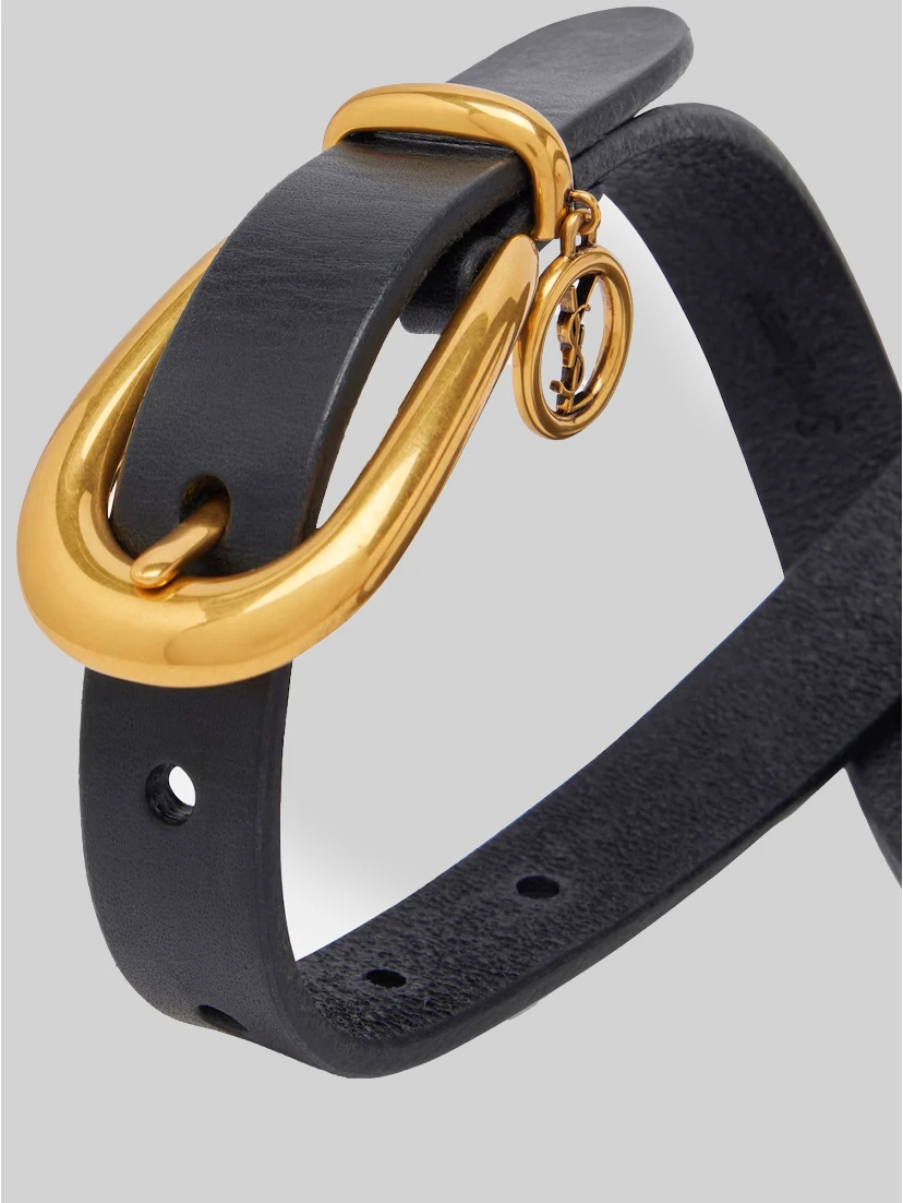 Thin Cassandre belt in black leather