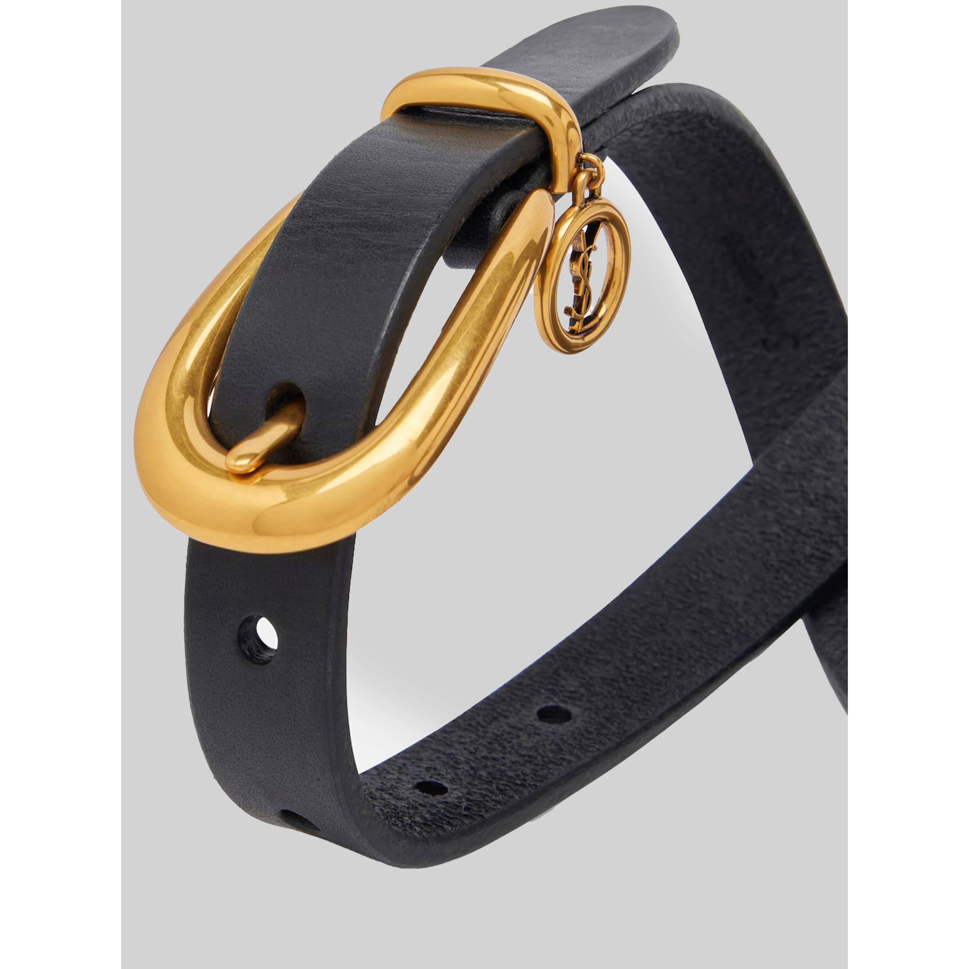 Thin Cassandre belt in black leather