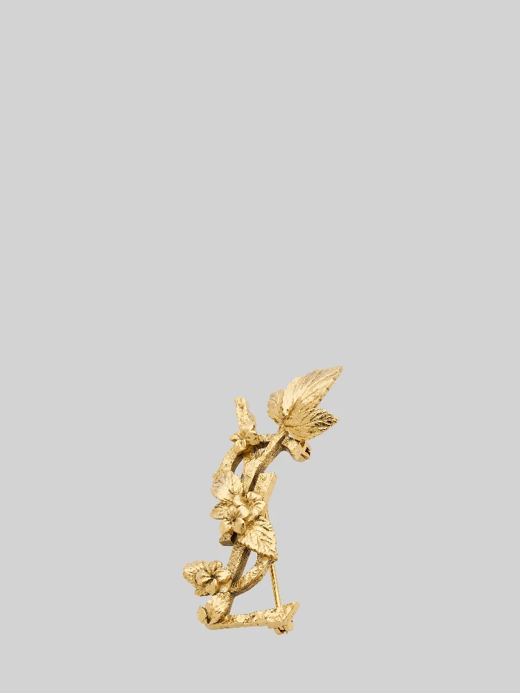 Cassandre brooch in metal with hydrangea motif