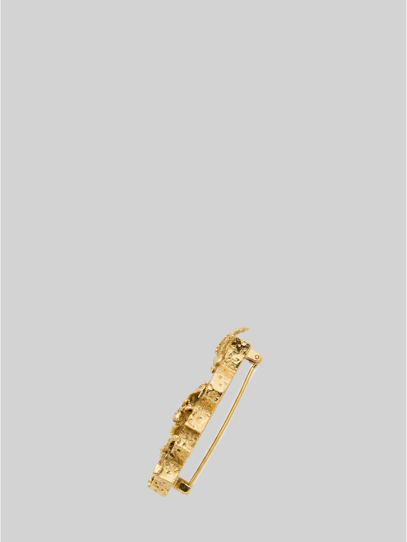 Cassandre brooch in metal with hydrangea motif