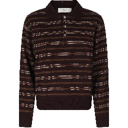 COLLARED STRIPED SWEATER