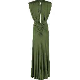 OLIVE JERSEY GATHERED MAXII DRESS