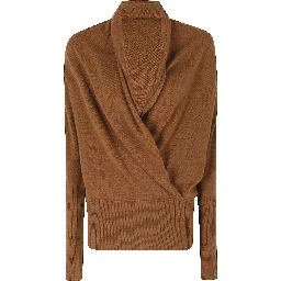 WRAP V NECK SWEATER WOOL CASHMERE