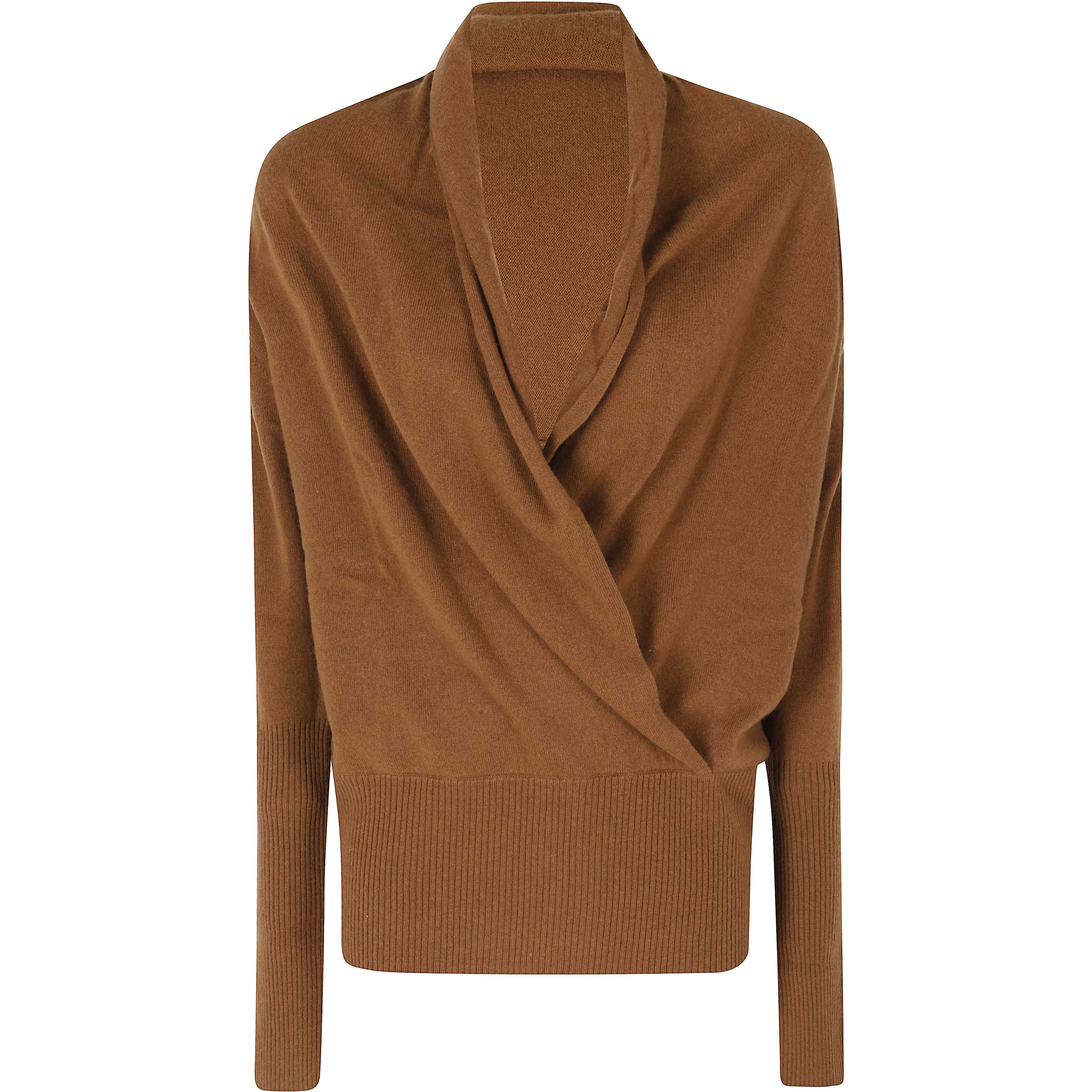 WRAP V NECK SWEATER WOOL CASHMERE