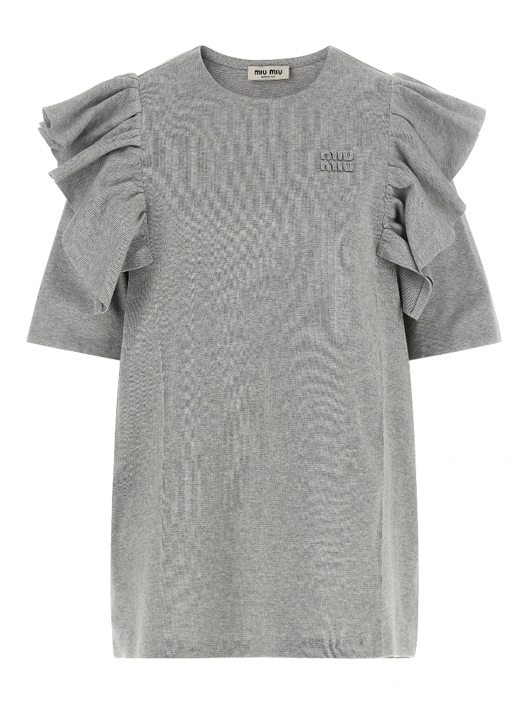 Gray Cotton Short Dress