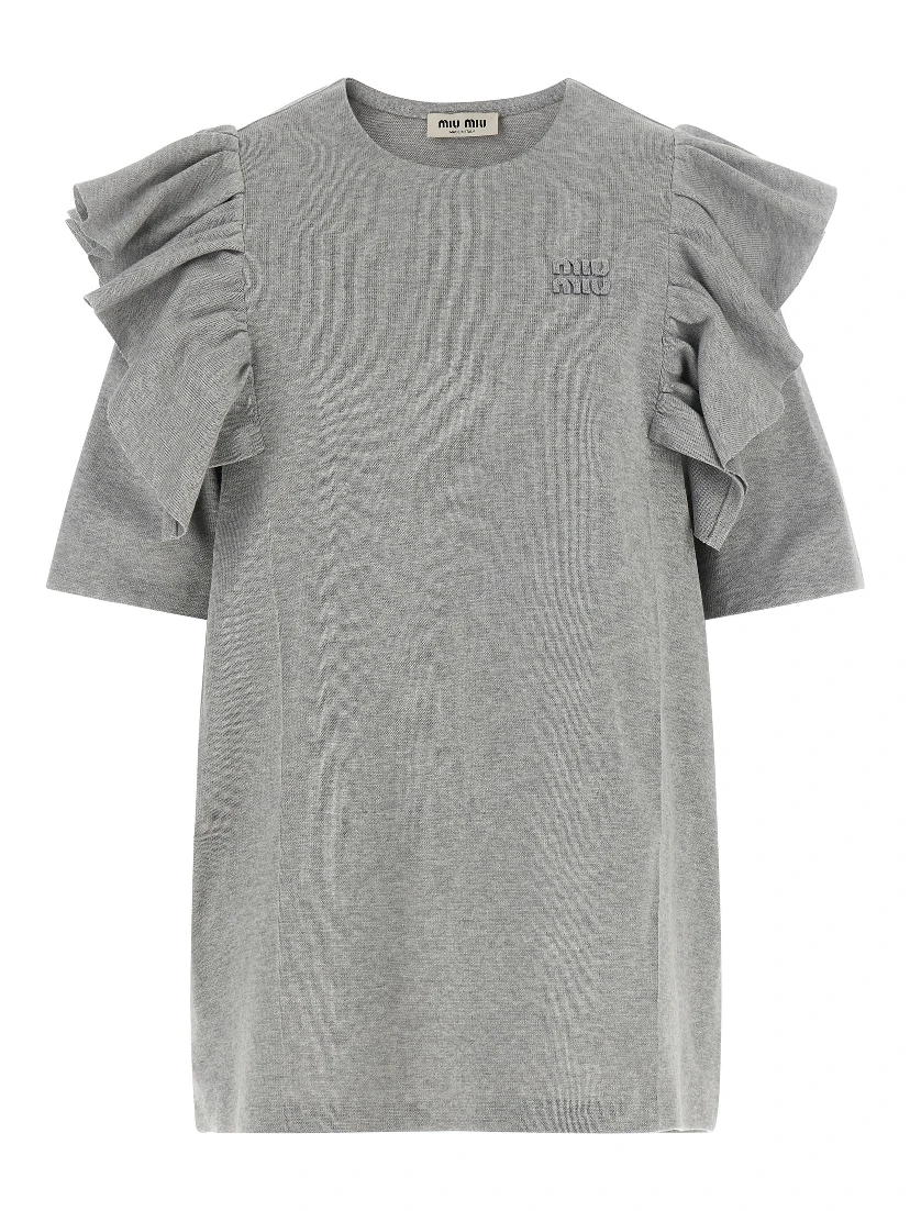 Gray Cotton Short Dress