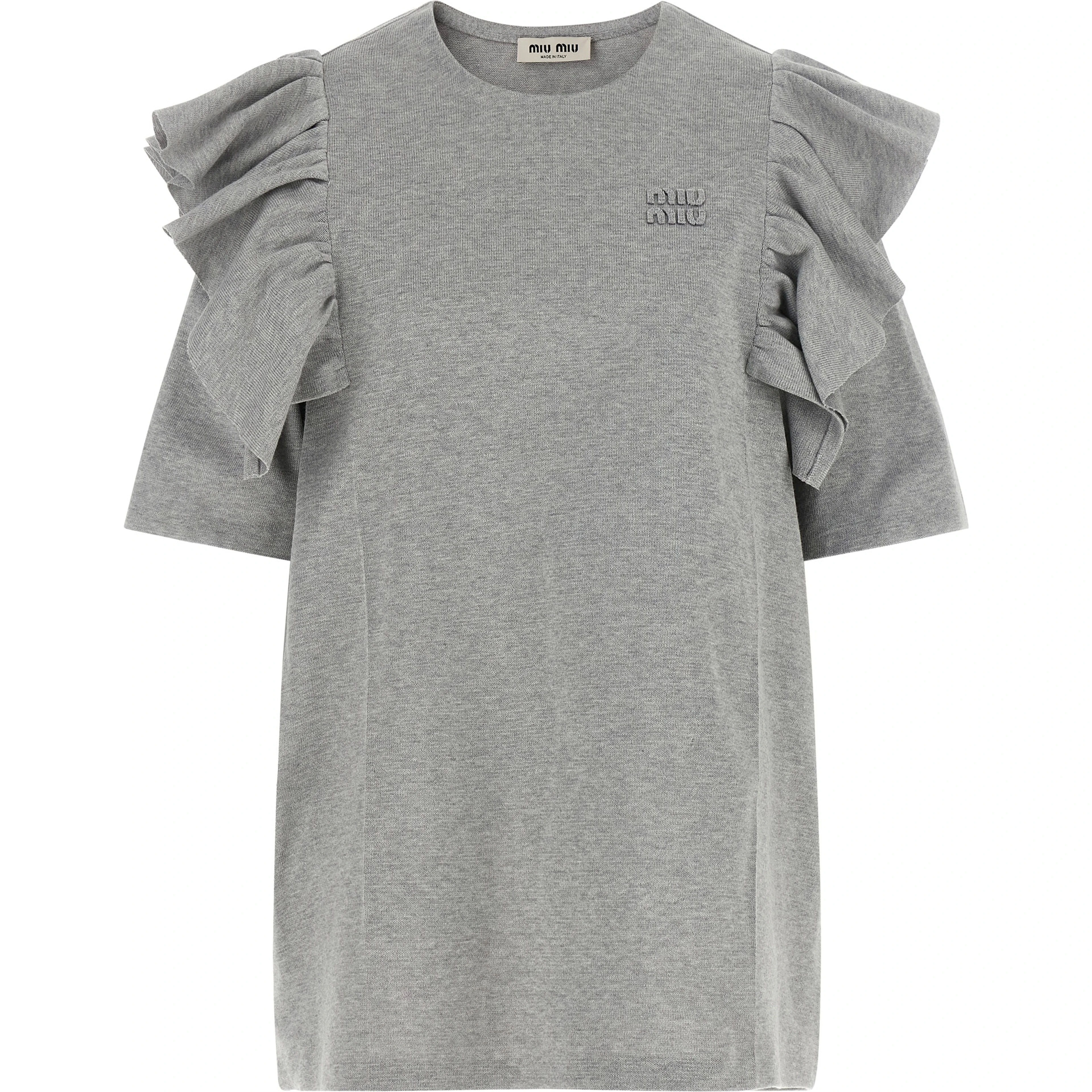 Gray Cotton Short Dress