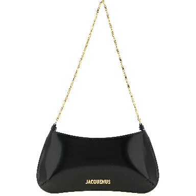 Black Calfskin Shoulder Bag