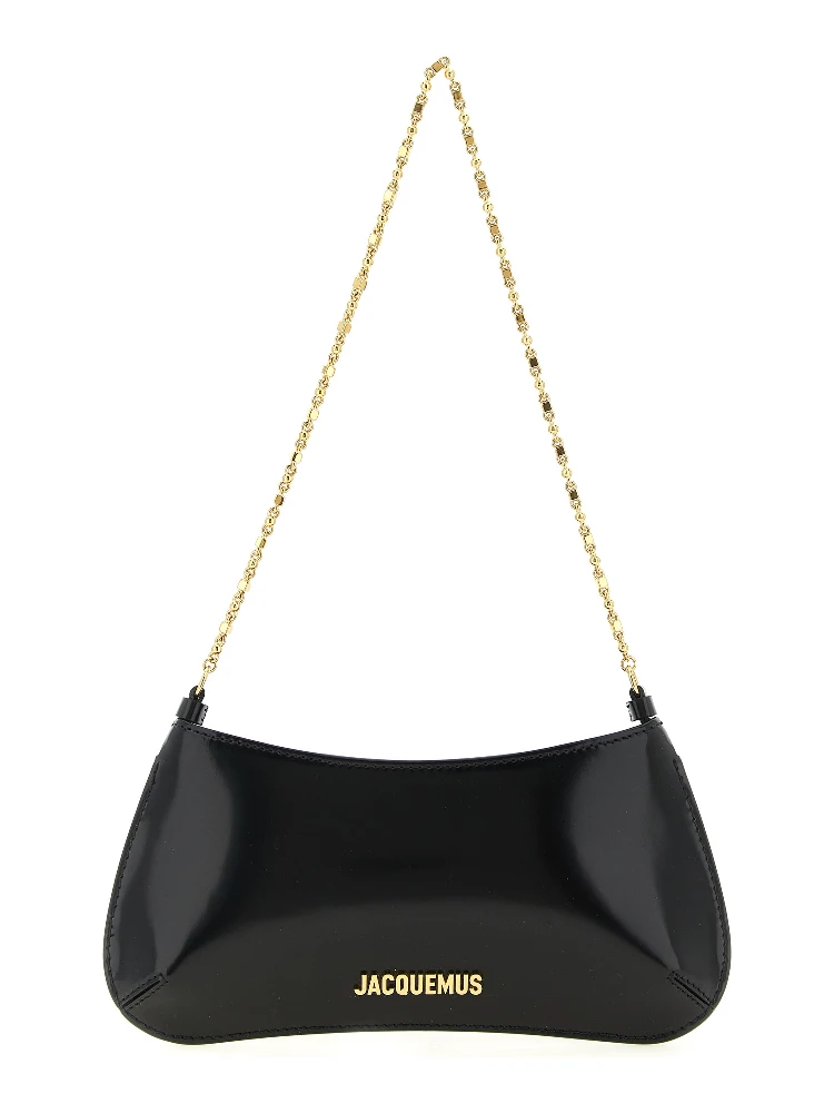 Black Calfskin Shoulder Bag