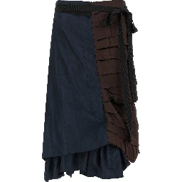 Multicolor Silk Midi Skirt