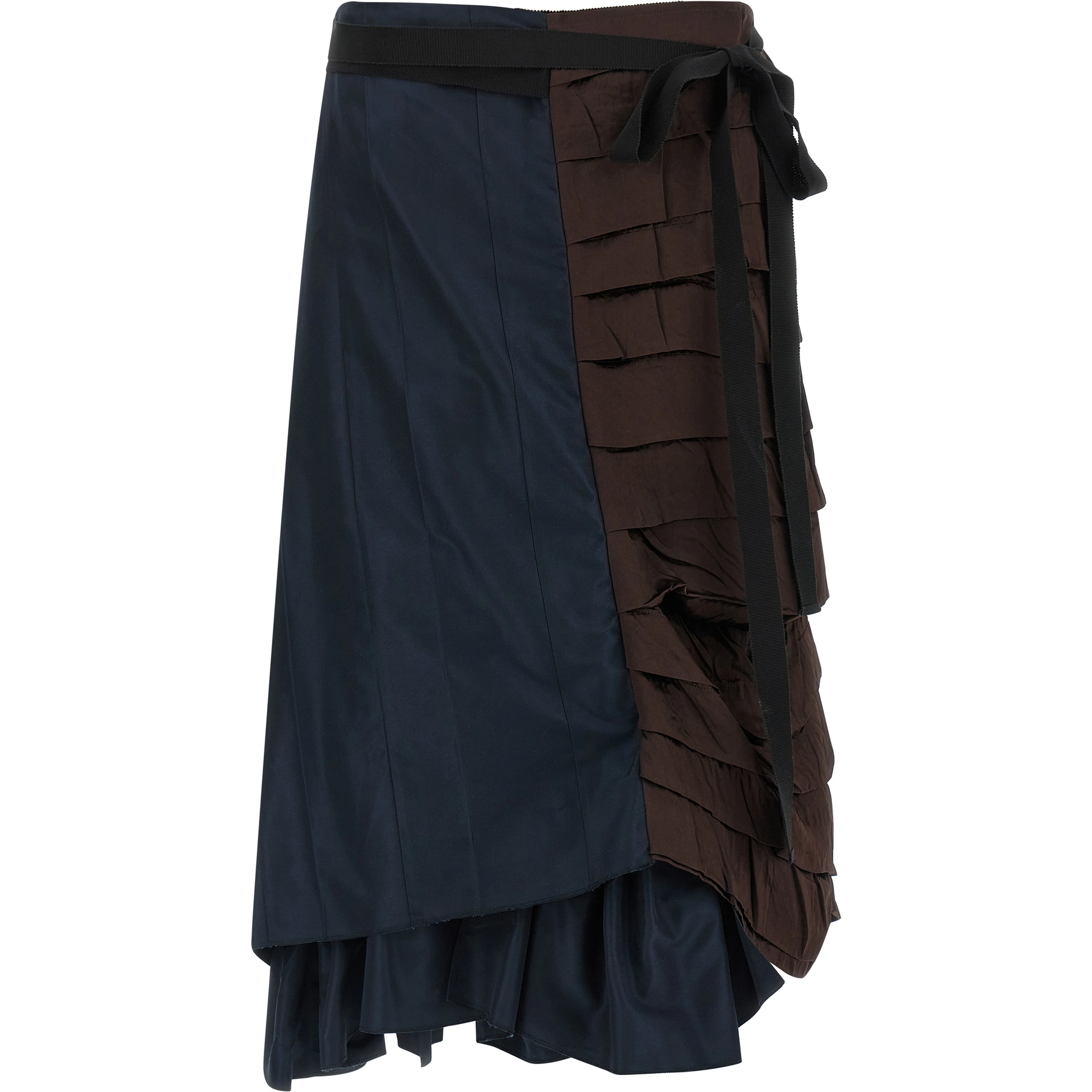 Multicolor Silk Midi Skirt