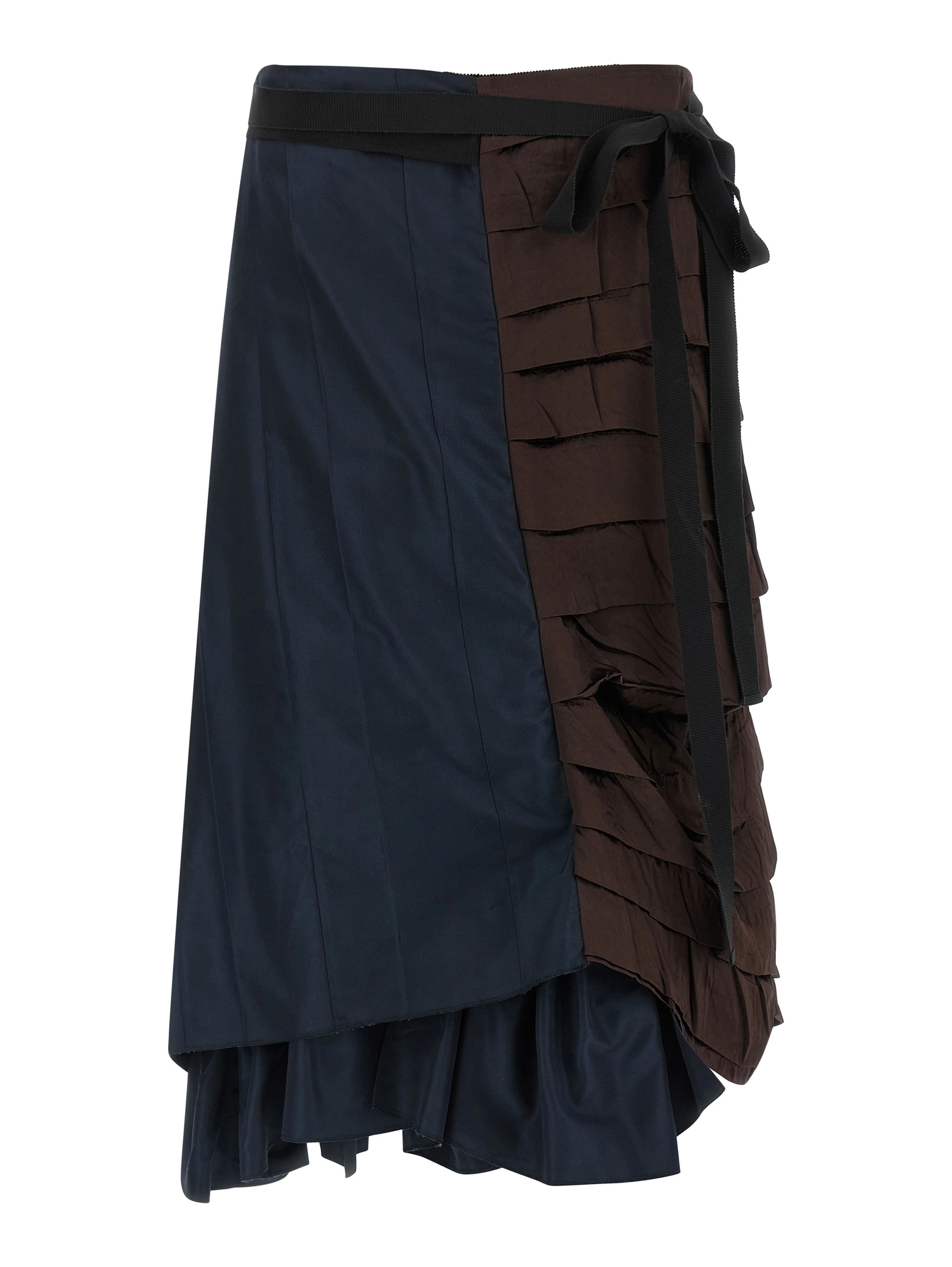 Multicolor Silk Midi Skirt