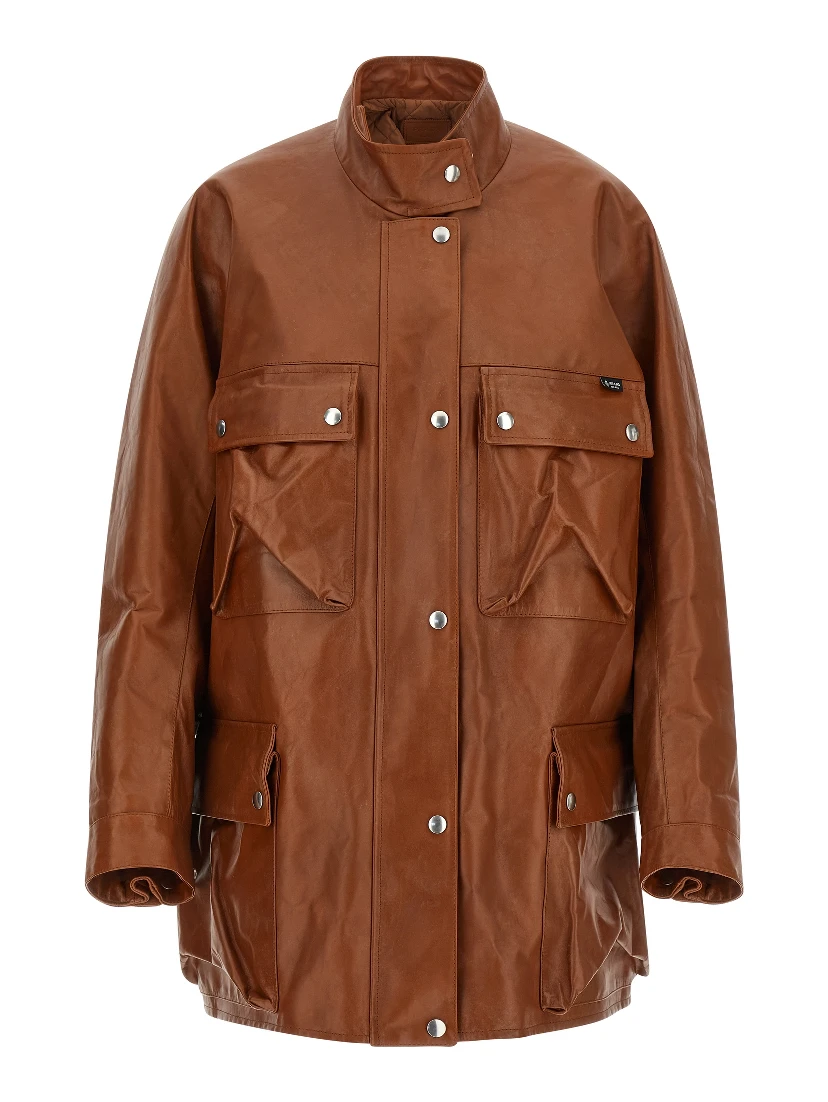 Brown Calfskin Leather Jacket