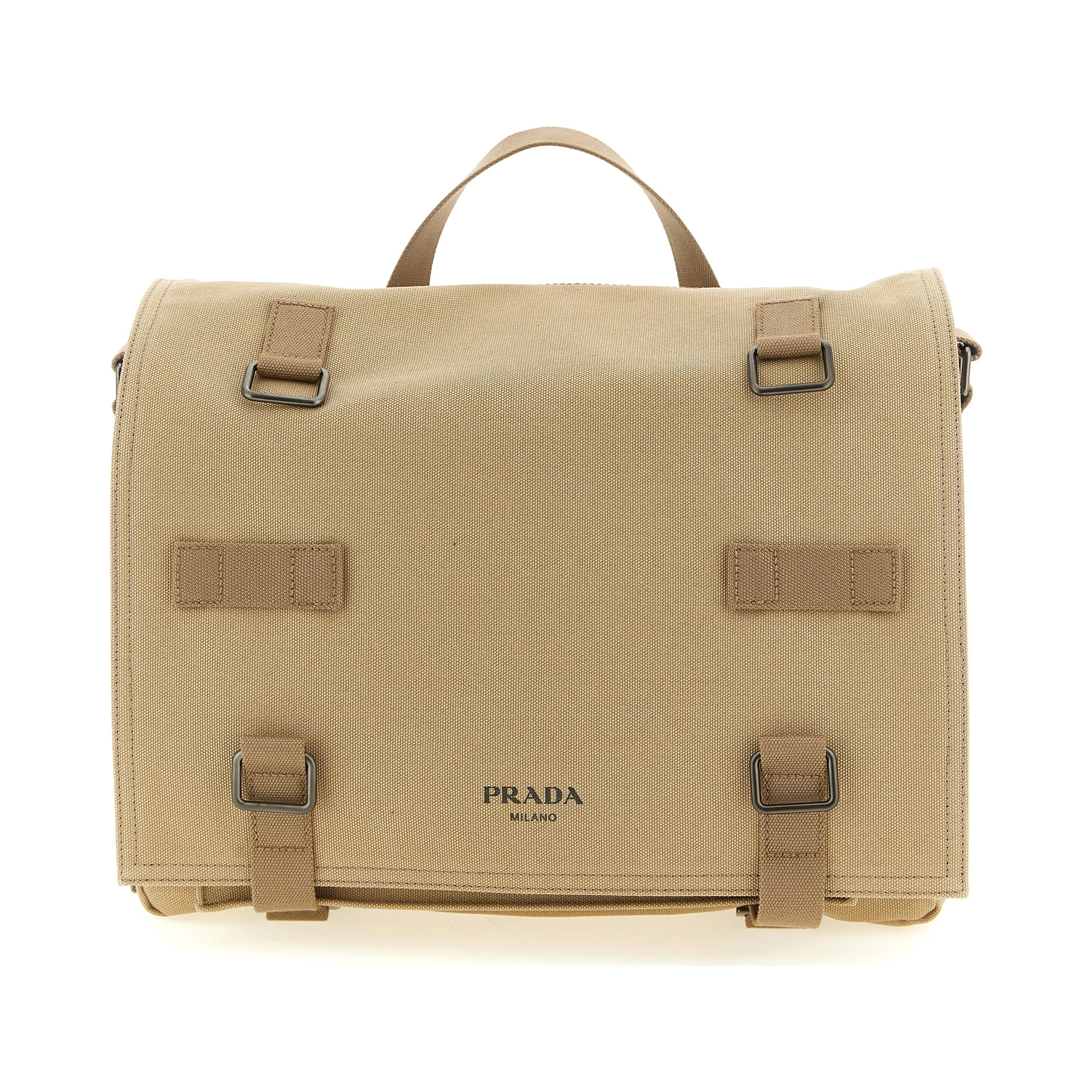 Beige Cotton Crossbody Bag