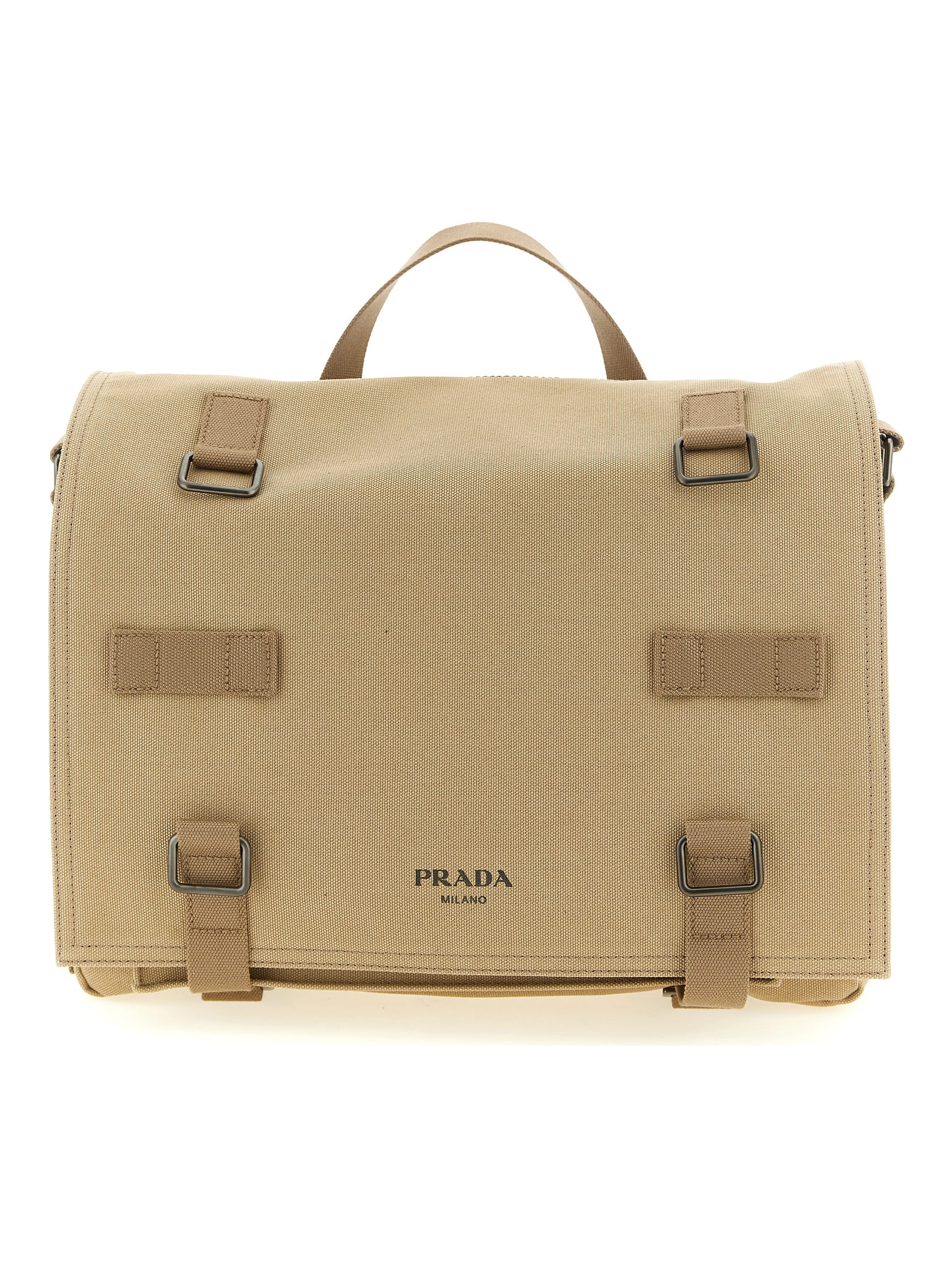 Beige Cotton Crossbody Bag