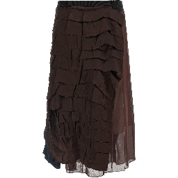 Multicolor Silk Midi Skirt