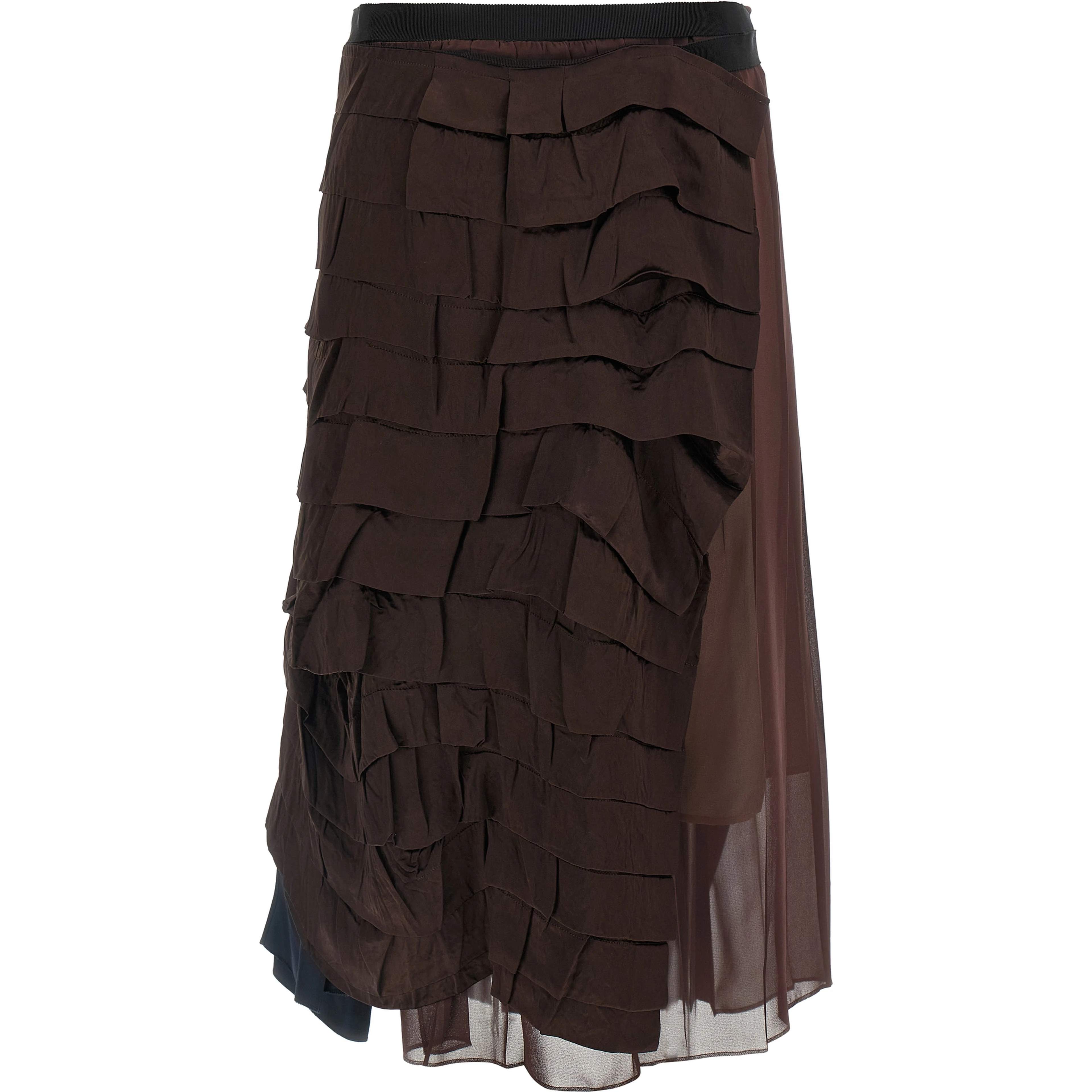 Multicolor Silk Midi Skirt